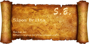 Sipos Britta névjegykártya
